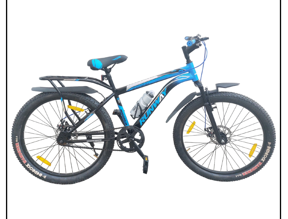 Maharaja Runway Junior Cycle with Carrier – Front Shocker, Double Disc Brake, Water Bottle